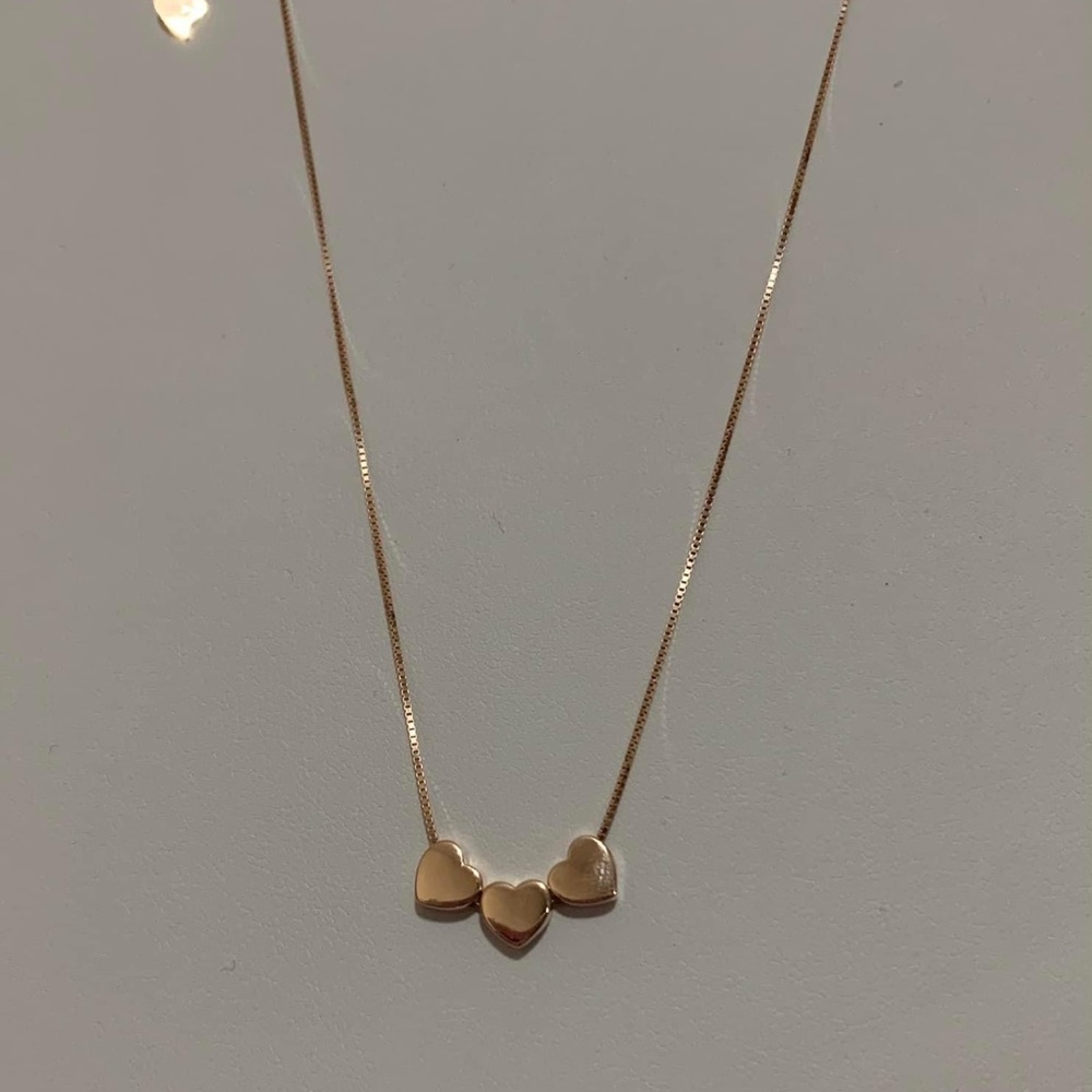 NEW with tags Rose Gold HEARTS Necklace and earrings SET
